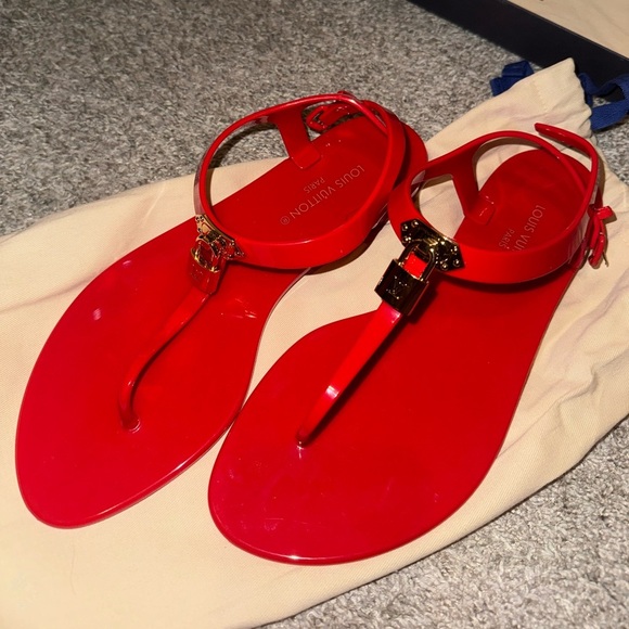 Louis Vuitton Bikini Flat Sandal Rouge - Picture 1 of 9